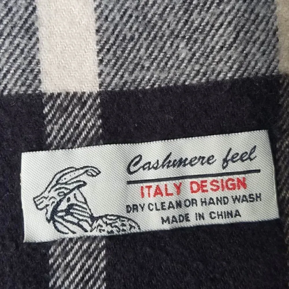 Cashmere feel Italian Design Brown Blue Tan Scarf